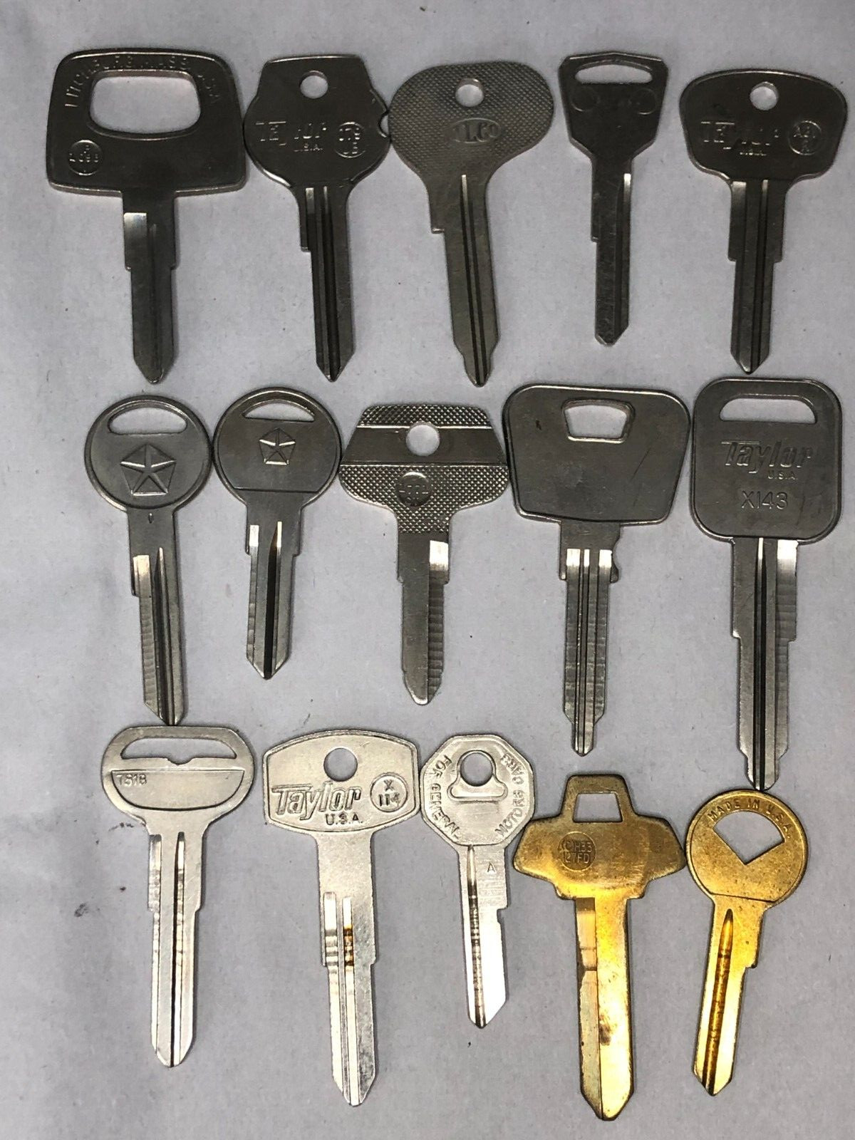 Vintage Car Auto Keys Blanks Uncut Lot 15 Misc Chevy Datsun Opel Spectrum Audi++