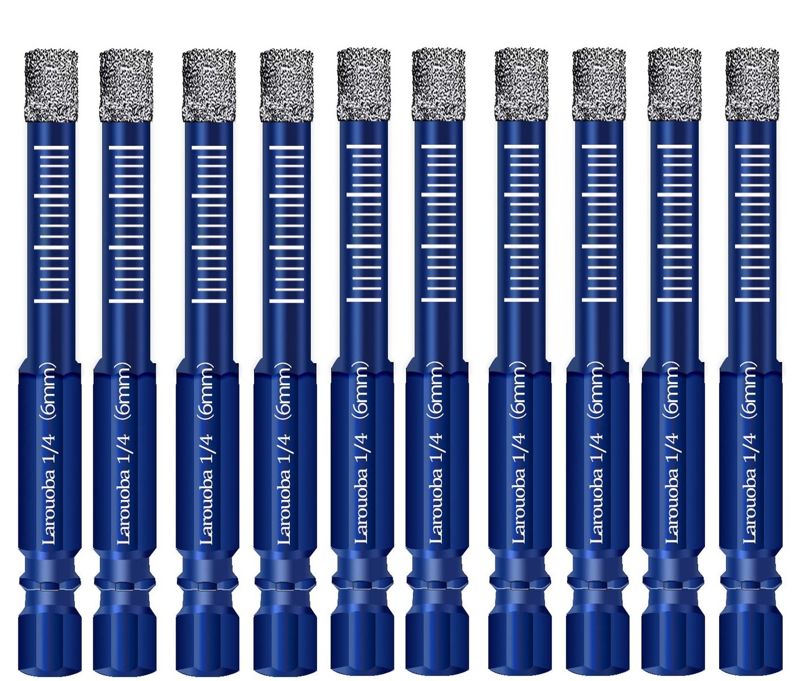 10Pcs 1/4″ Dry Diamond Drill Bits Set, 6mm Diamond Drill Bits for Tile Cerami…