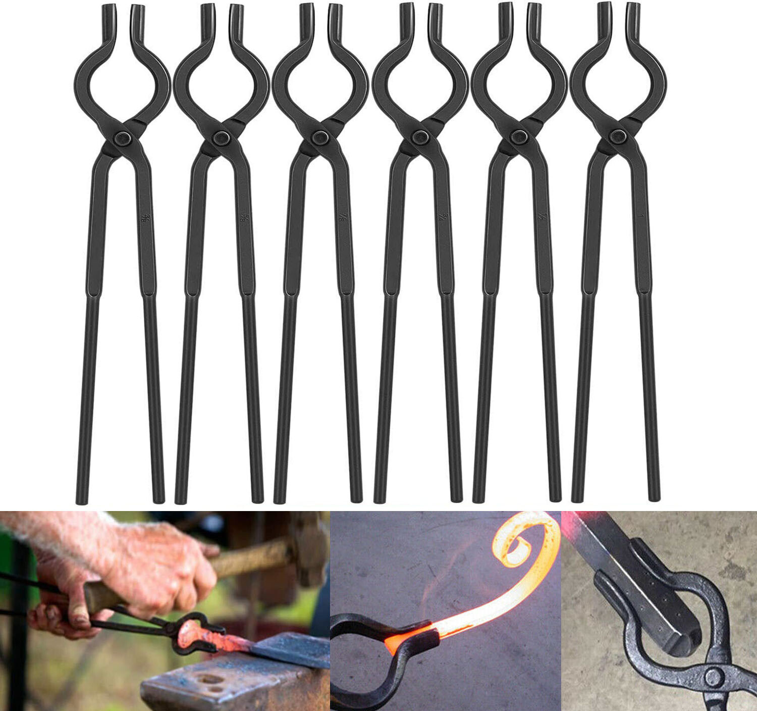 Blacksmith Forge V Bolt Tongs Tool Set For Knife Making Anvil Vise Forge Tongs