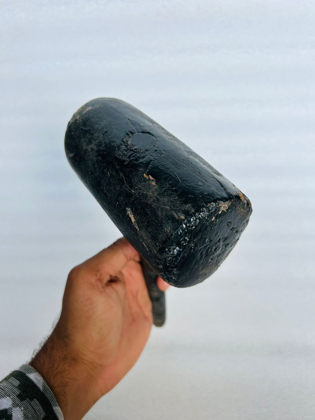 Vintage Indian Wooden Black Painted Hand Made Different Design Hammer