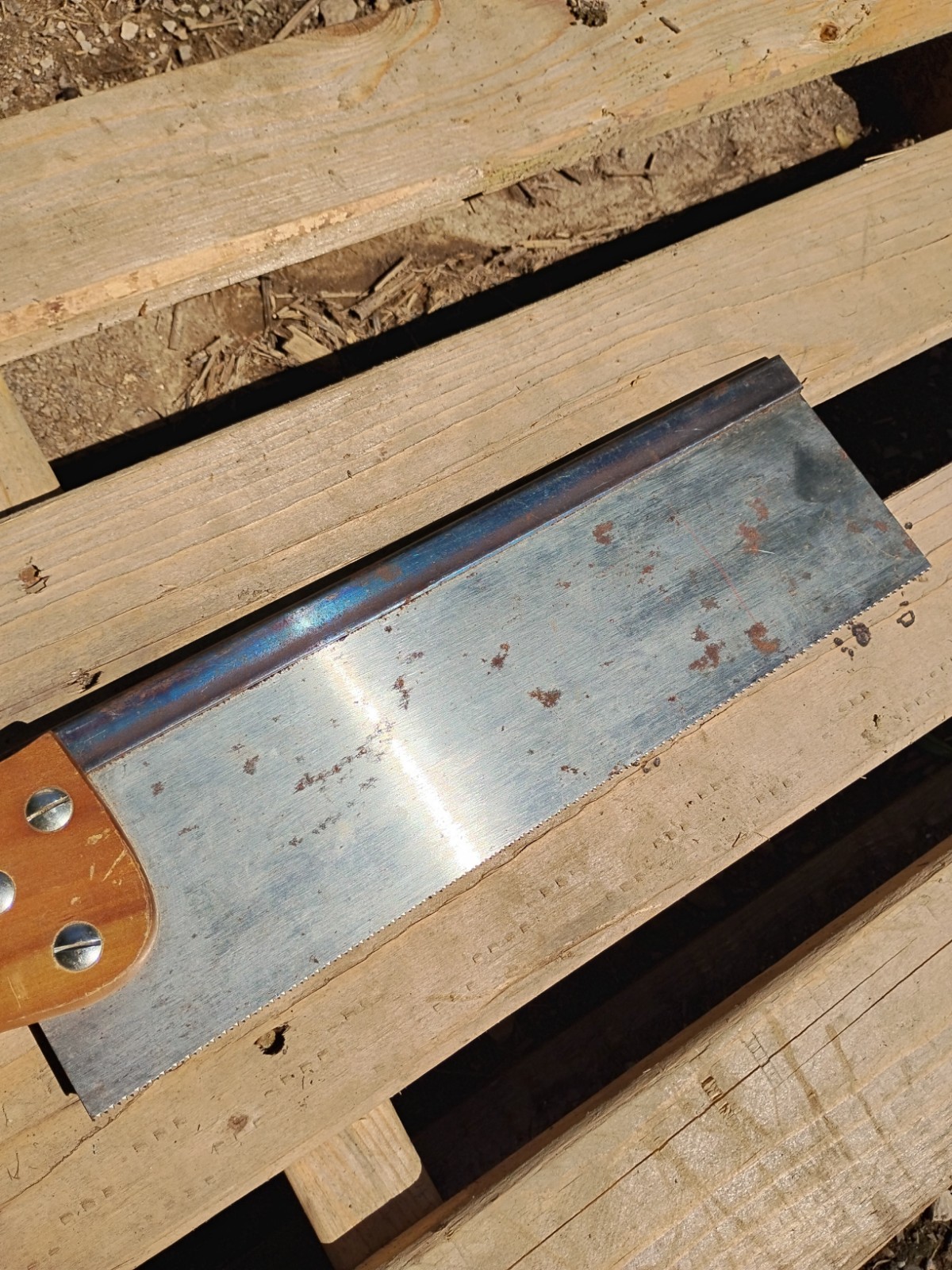 Vintage Atkins Miter Saw Hand Saw Wood Handle Made In USA