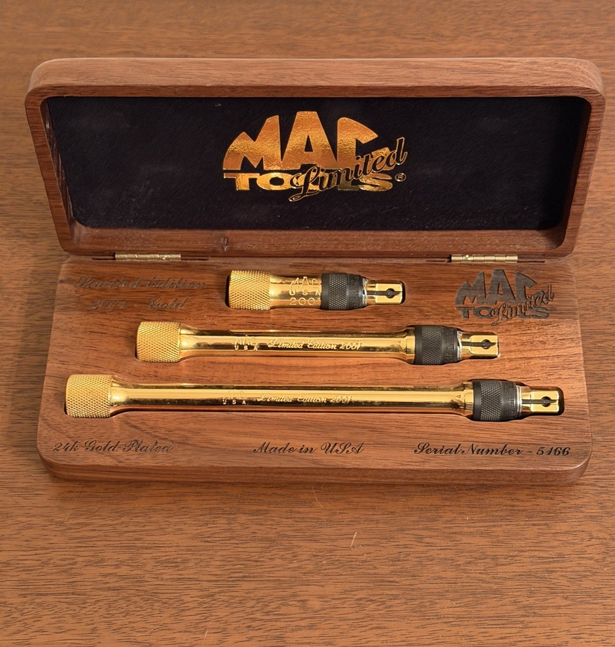 Mac Tools Limited Edition 2001 Gold Plated Extension Set Serial #5466
