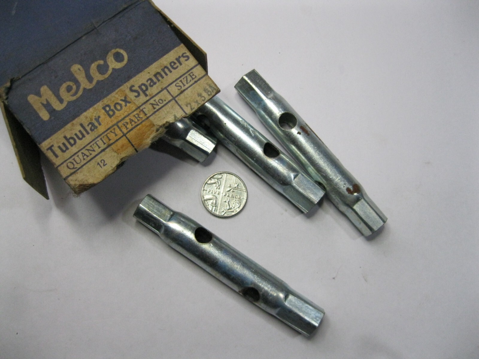 Vintage Melco Tubular Box Spanner 2BA – 3BA x 3″ Long Apollo