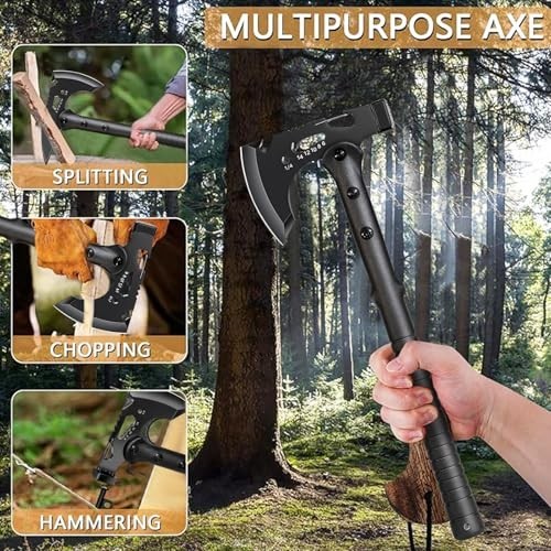 Multipurpose Camping Axes & Tomahawk Hatchet Set – Carbon Steel, 2 Pack, Sheath