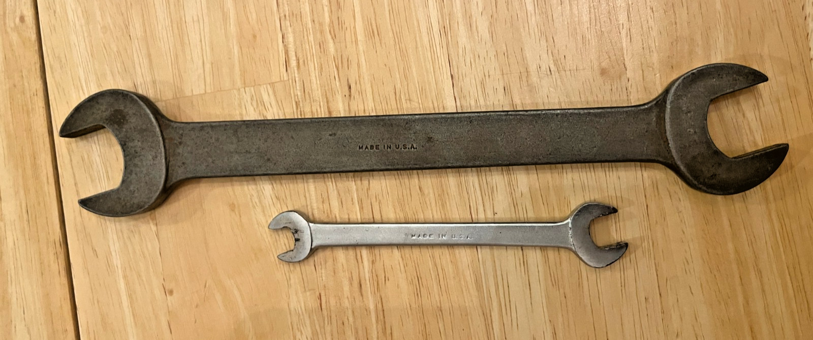 Vtg 2 NONE BETTER Open End Wrenches 7/8″ 3/4″ # 1731-A + 3/8″ 5/16″ 1721