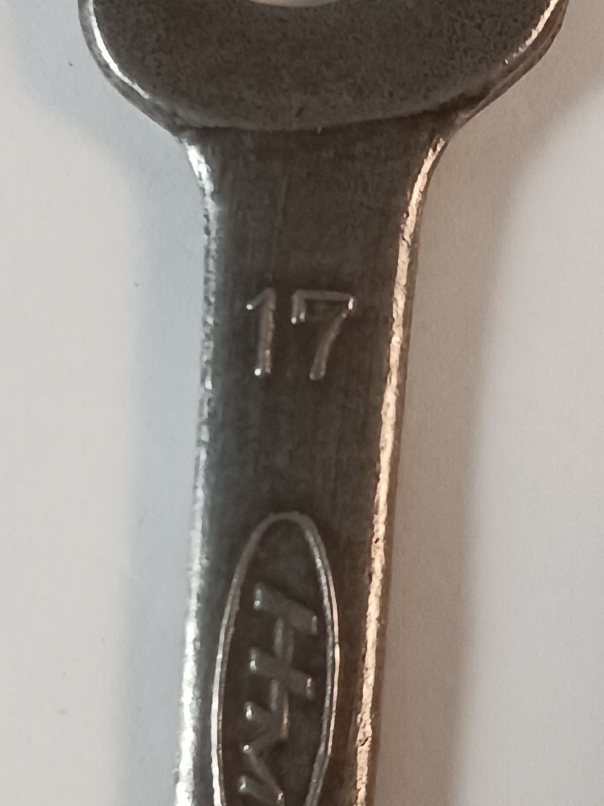 Vintage, HM 17 x 14 Metric Open End Combination Wrench, RK, Length 5 1/4 inch