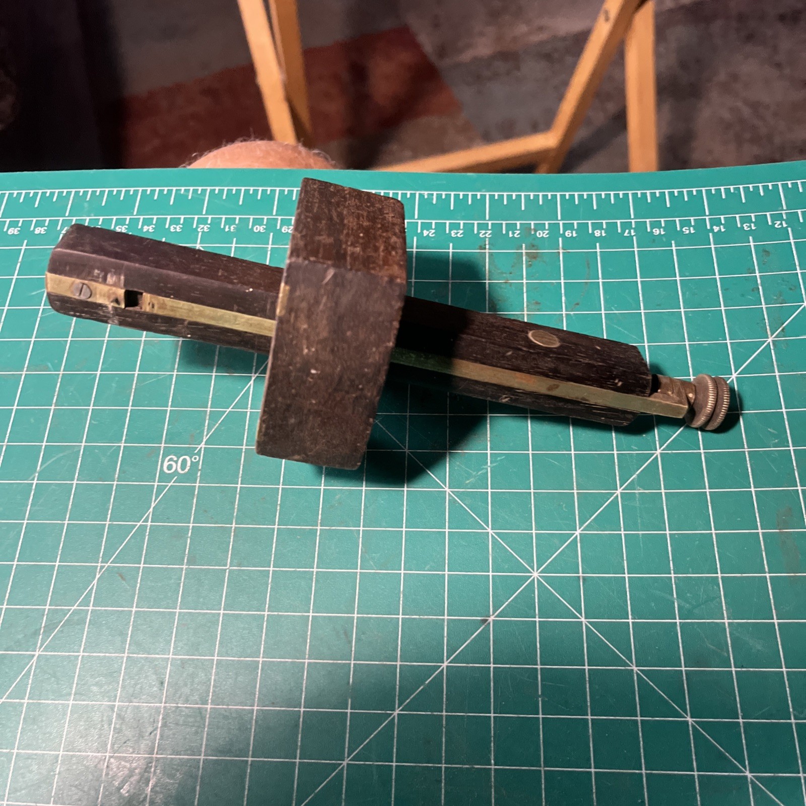 Vintage Screw Slide Mortise Marking Gauge Tool Double Marks