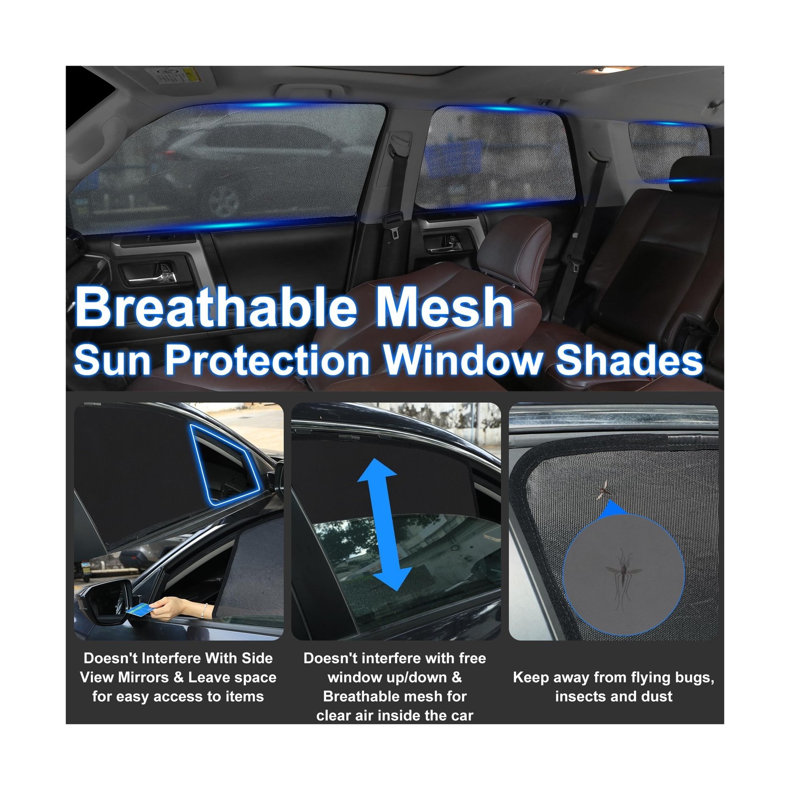 Front Side Half Window Shade Foldable Custom Fit for 2019-2024 Jeep Cherokee …