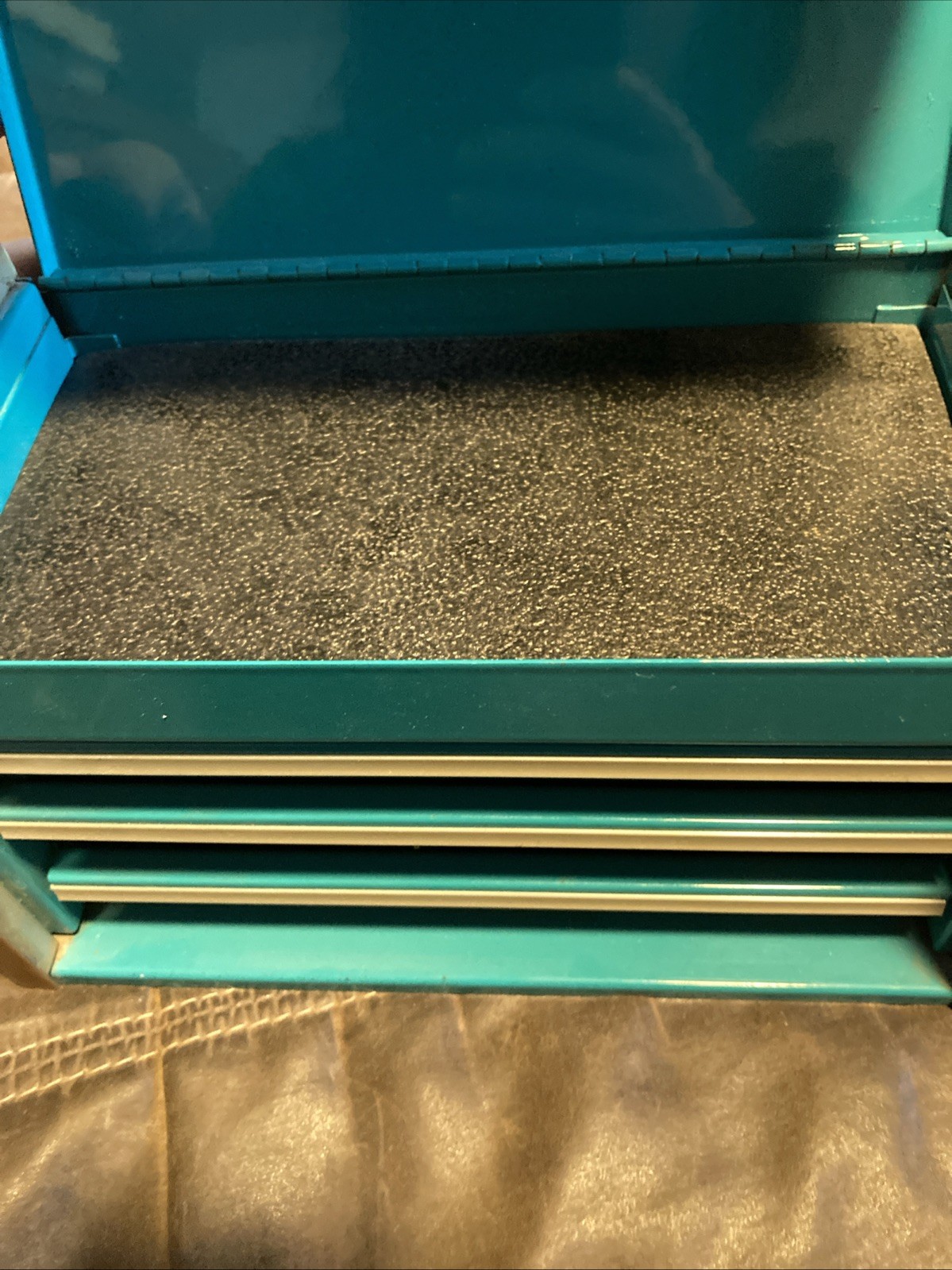 Snap On Miniature Tool Jewelry Box Teal Top Chest 3 Drawers Very Rare Color Beat