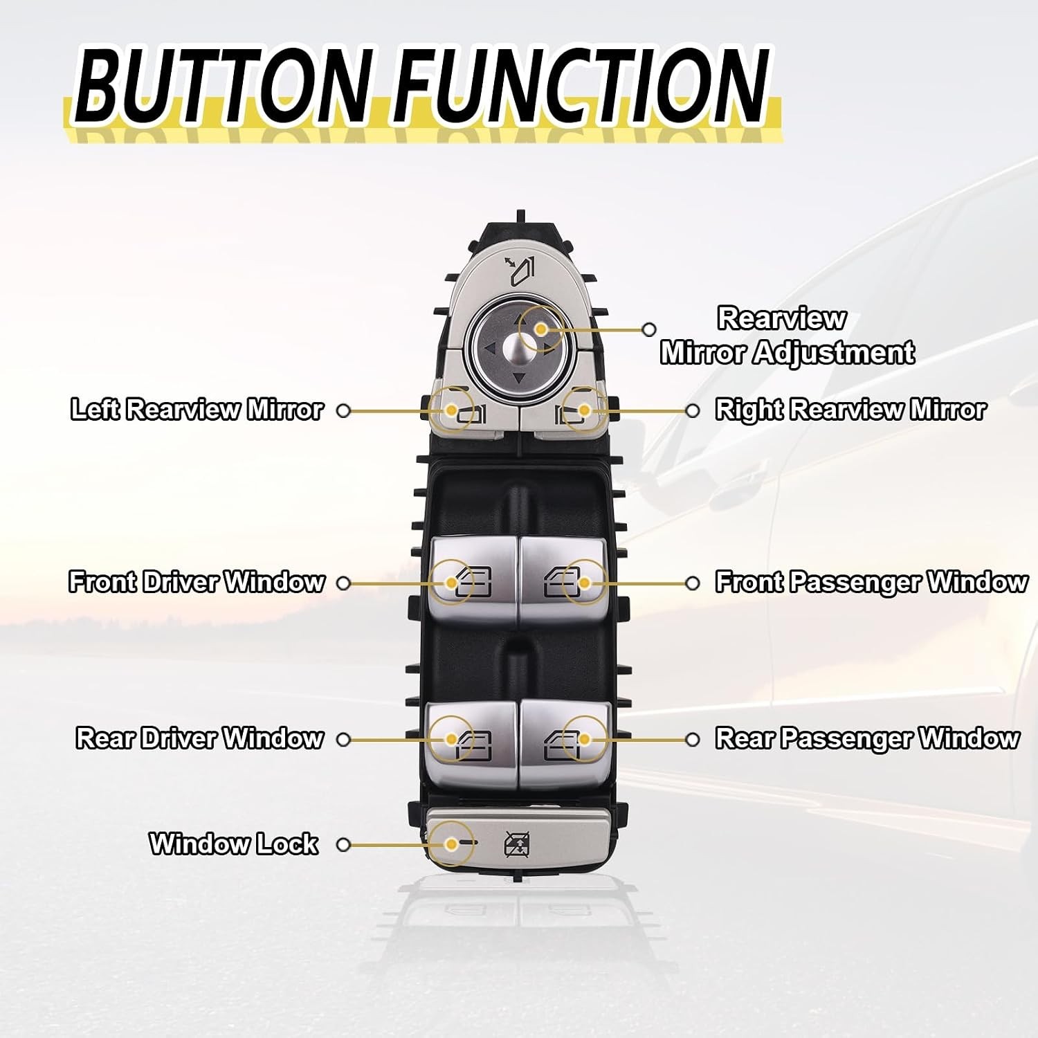 Vurkcy Master Power Window Switch Driver Side Compatible with 2015-2018 Mercedes