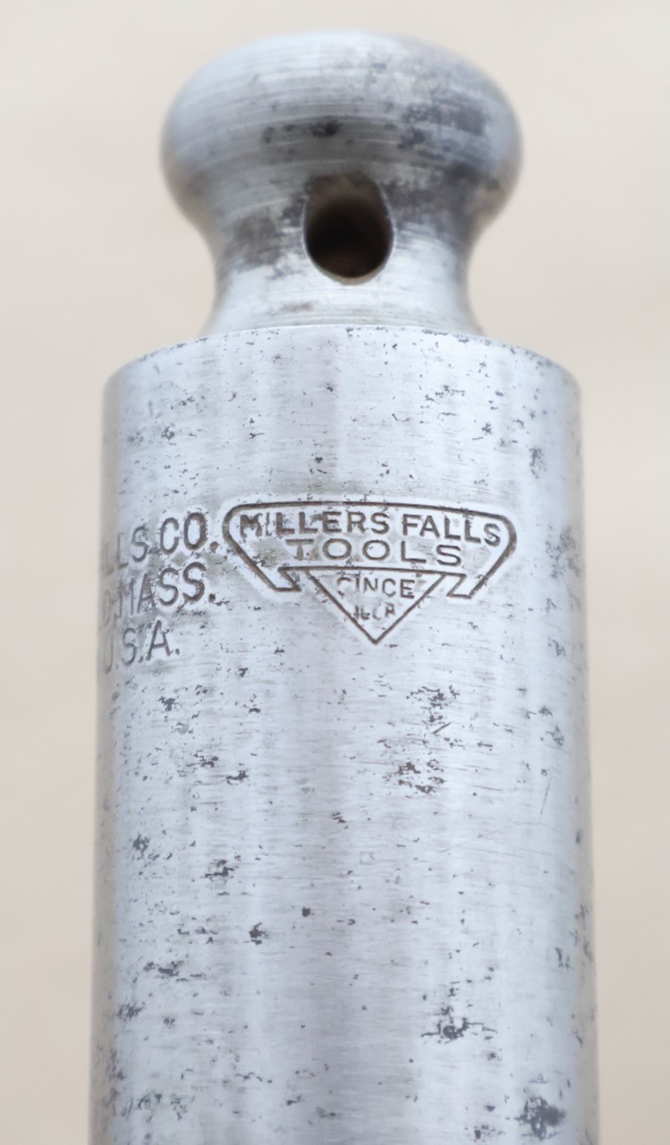 12 Oz. Millers Falls Co. Steel Plumb Bob + Wooden Spool String Holder / MT Tools