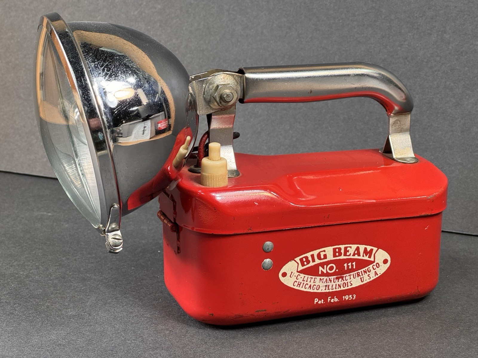 Vintage Big Beam No. 111 Flashlight Red Lantern Untested