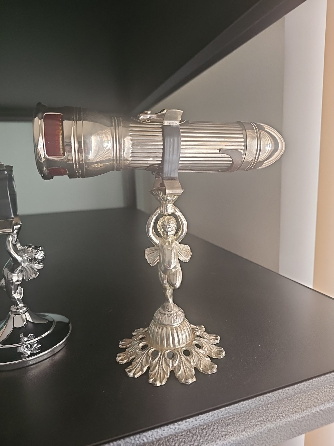 Vintage Custom Antique Flashlight Stand Angel