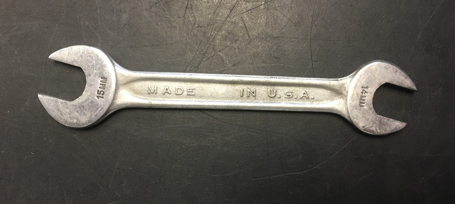 Indestro 15MM, 14MM, Double Open-End Wrench 41415, USA, VINTAGE