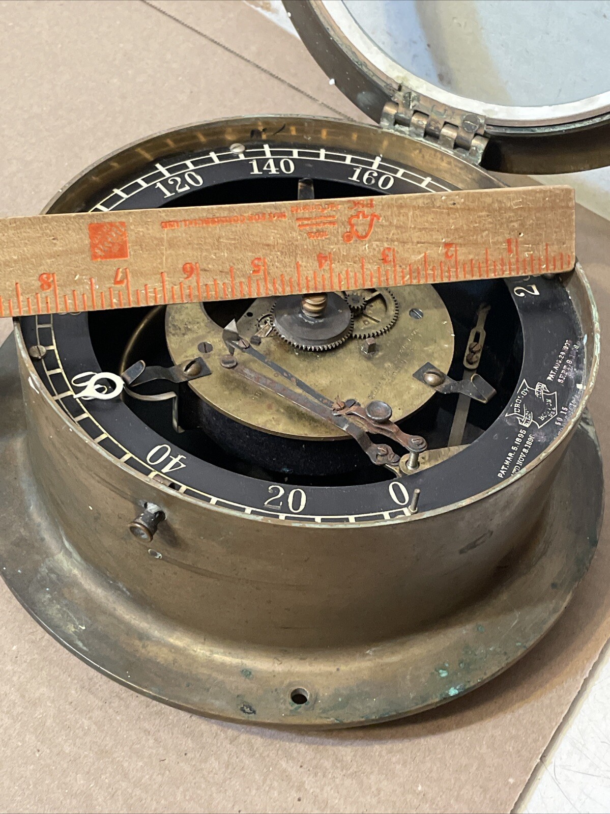 Large Antique Crosby Steam Pressure Recording Gauge W/ Chelsea Movement