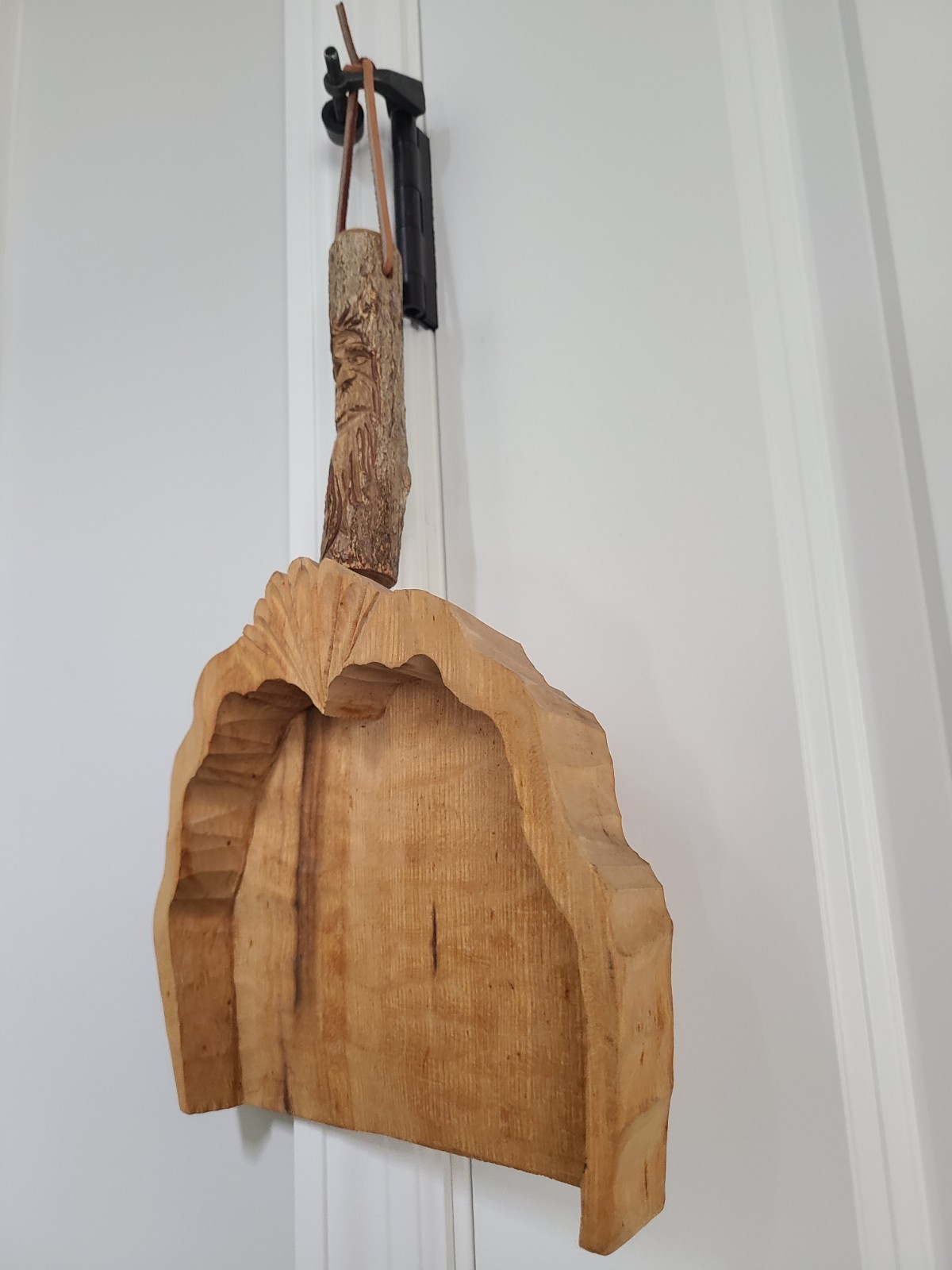 Hand carved wood craft shovel dust Vintage 1 Foot Tall Decor Or Real Use