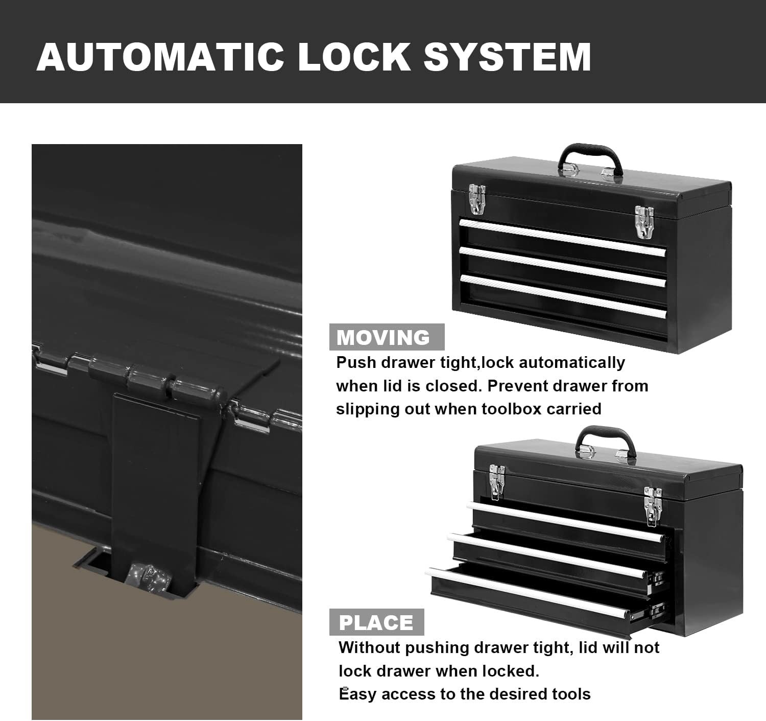 Durable 20.5″ Steel Tool Box with Smooth Gliding Drawers – Ultimate Tool Storage