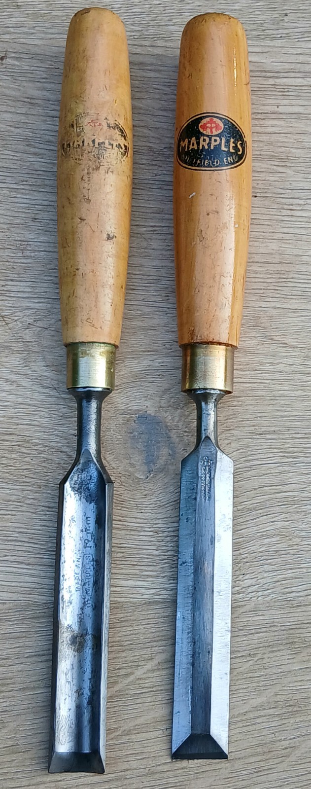 Vintage Marples And Sons Chisels. Made In Sheffield England. ×2