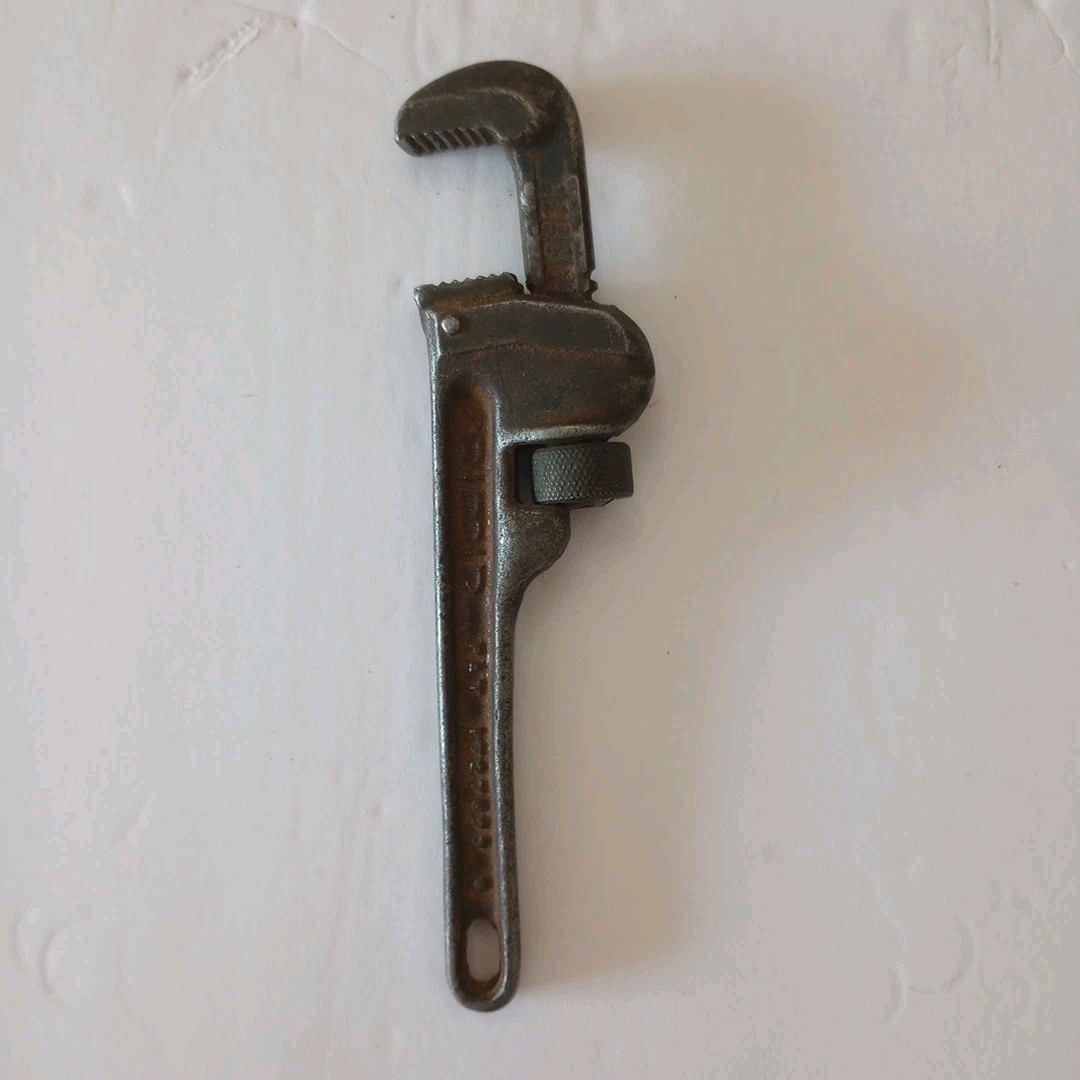 Vintage USA Ridgid Small Pipe Monkey Wrench Serrated Jaw Small Adjustable Ridged
