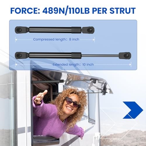 ML1110 10″ Gas Strut,110Lbs/489N Lift Support,Gas Spring for 10 inch 110 lbs