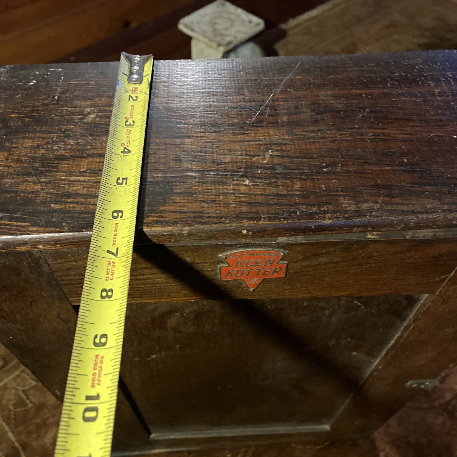Keen Kutter Advertising Wall Mount Store Display Case Original Oak 1915 Simmons