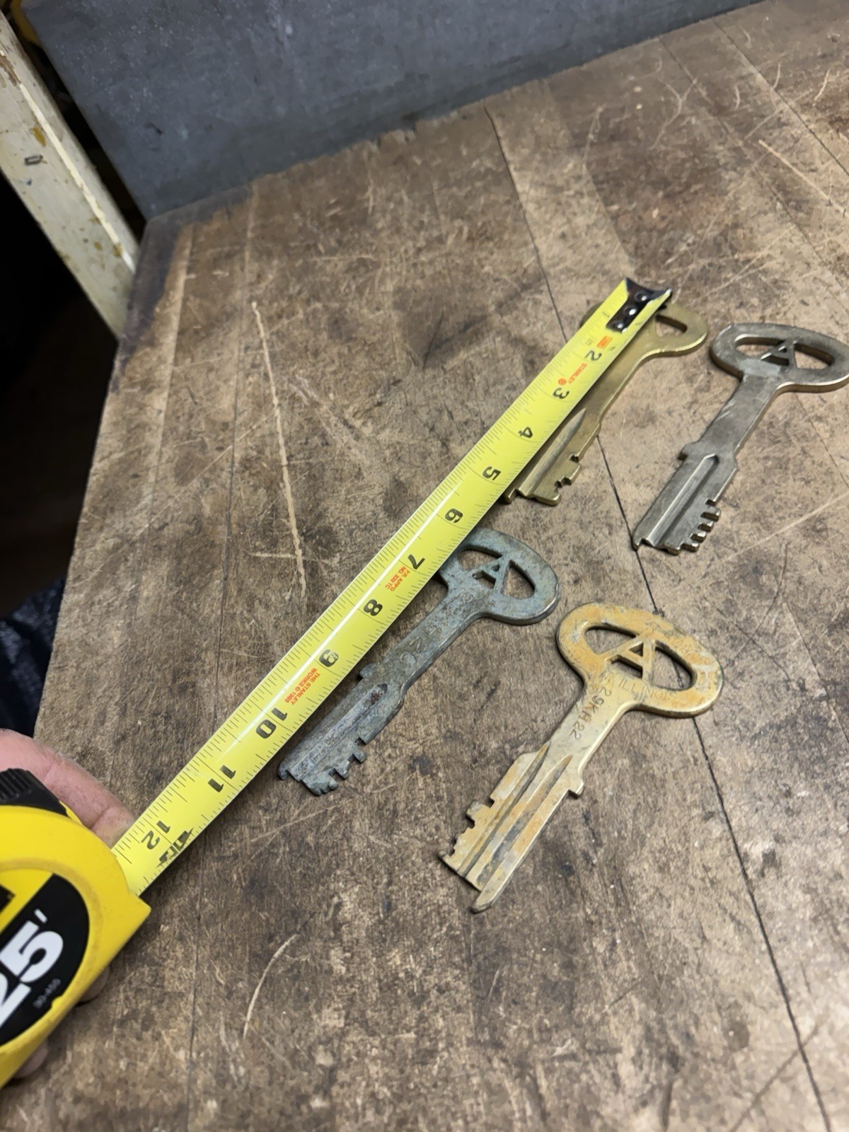 Vintage Original Obsolete Retired Prison Jail Cell Brass Keys Folger Adam USA