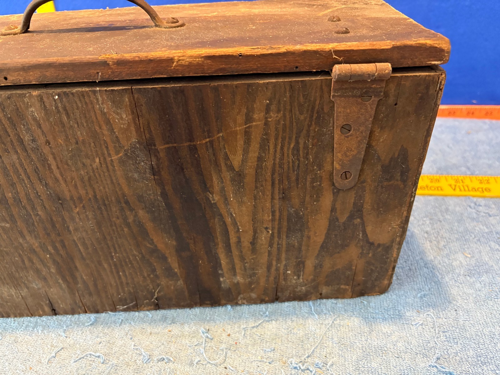 Antique Wooden Wood Rustic Antique Primitive Tool Box