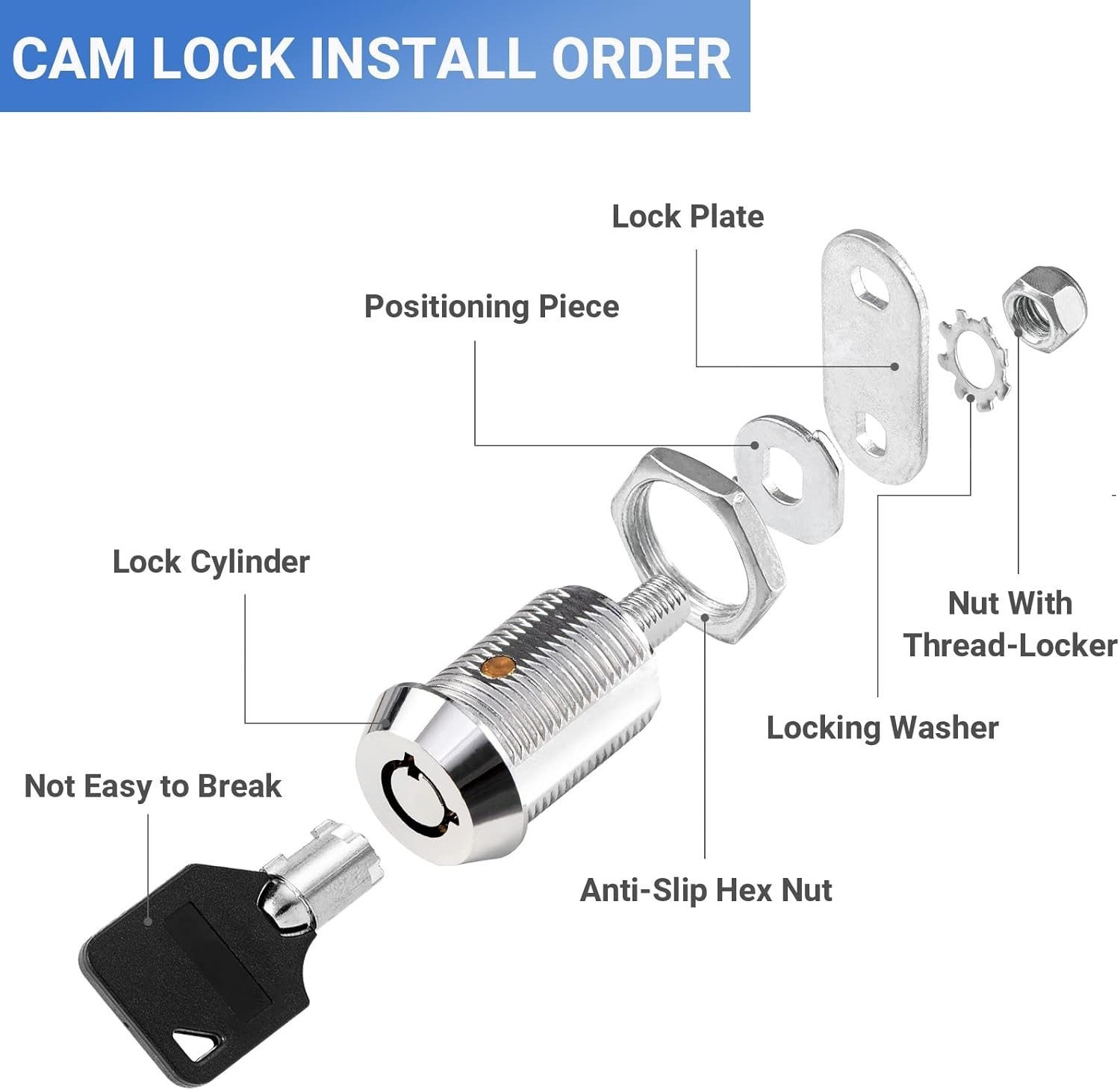 6-Pack 7/8′ RV Storage Locks Keyed Alike Camper Trailer Cabinet Locks