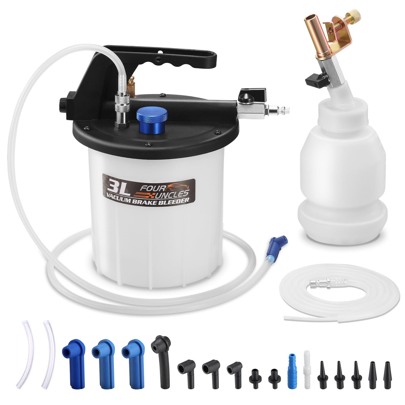 3L Vacuum Brake Bleeder – Pneumatic Brake Bleeder Kit with 3L Brake Fluid Ext…