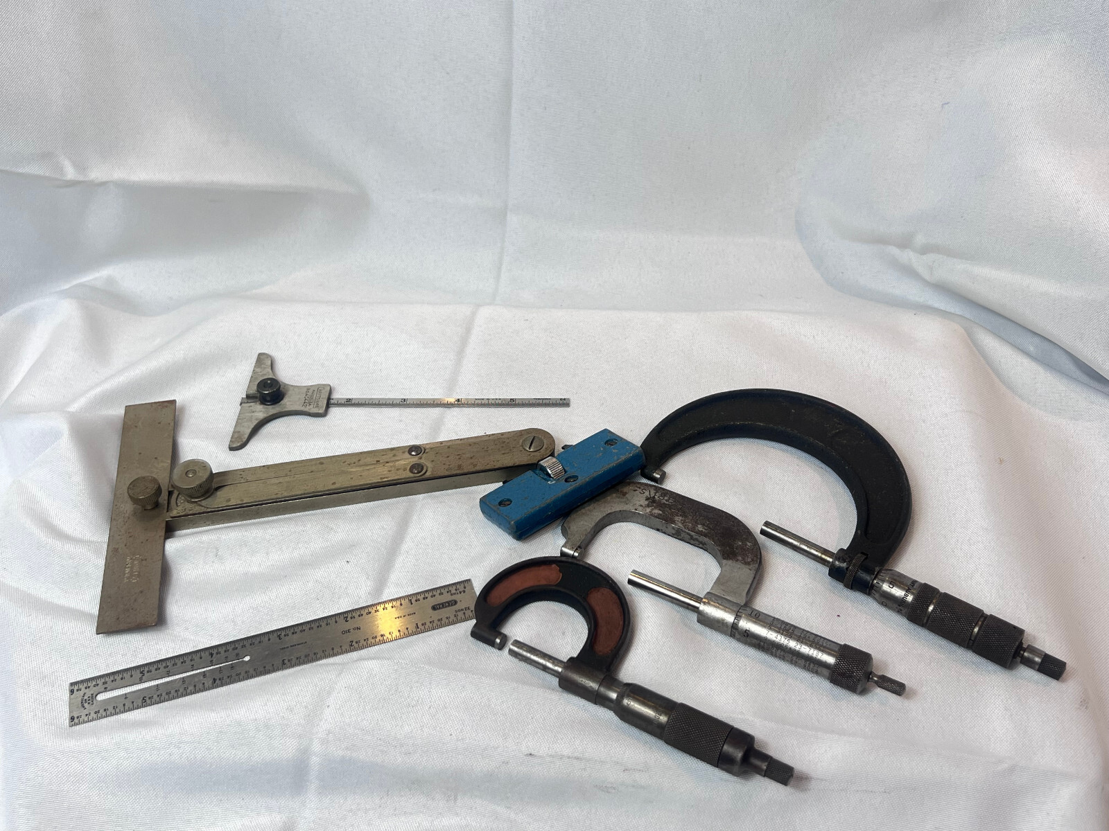 Ruler Caliper Lot Brown & Sharpe Central Tool Co Craftsman Starrett Goodell