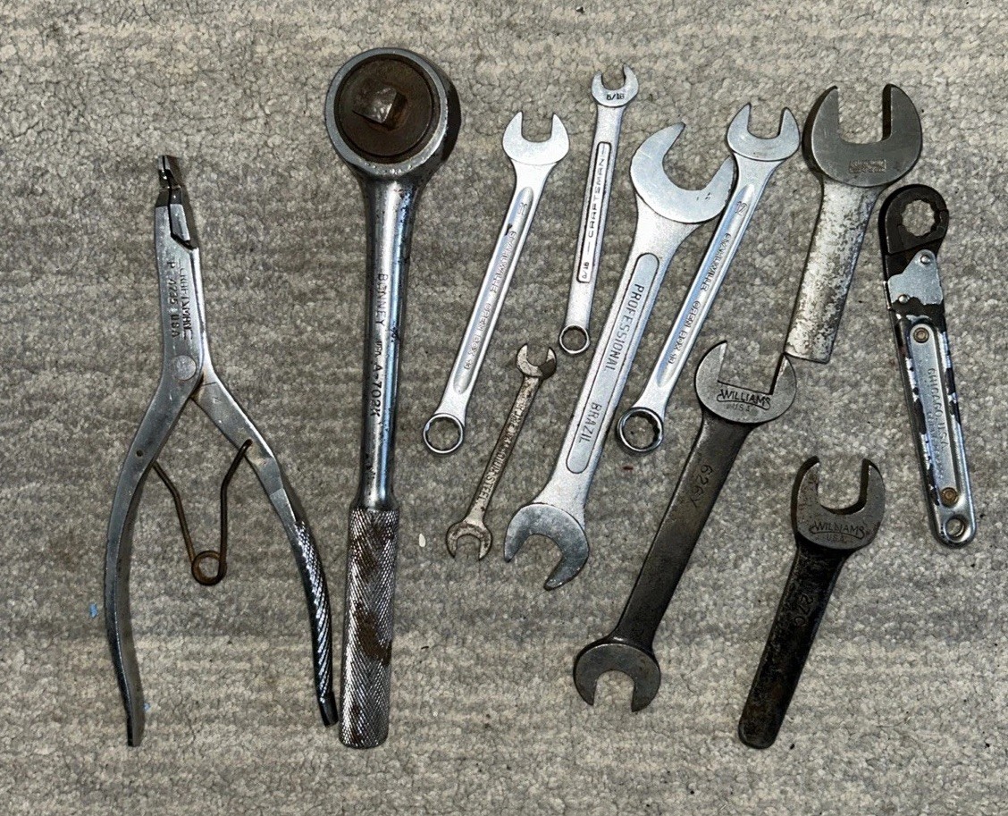 Vintage Tools Lot Wrench Ratchet Bonney Craftsman Stahlwille Hins Dale 11pcs