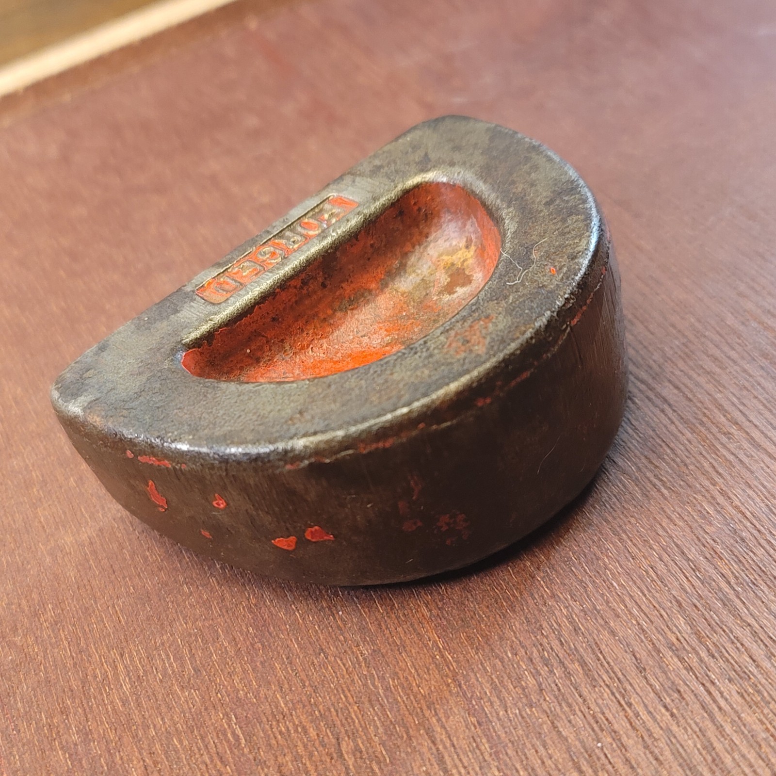 Vintage “Forged” Heel Dolly Metal Working Tool “Red Coloring” 1 Lb. 4 oz.