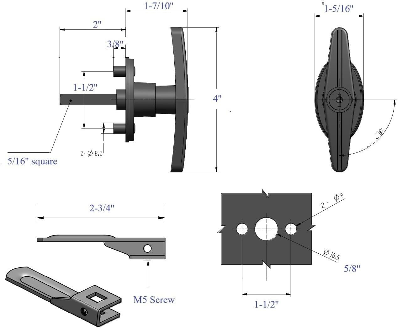 Truck Cap Latch T Handle Lock for Leer Are Matching Set Universal Truck Topper