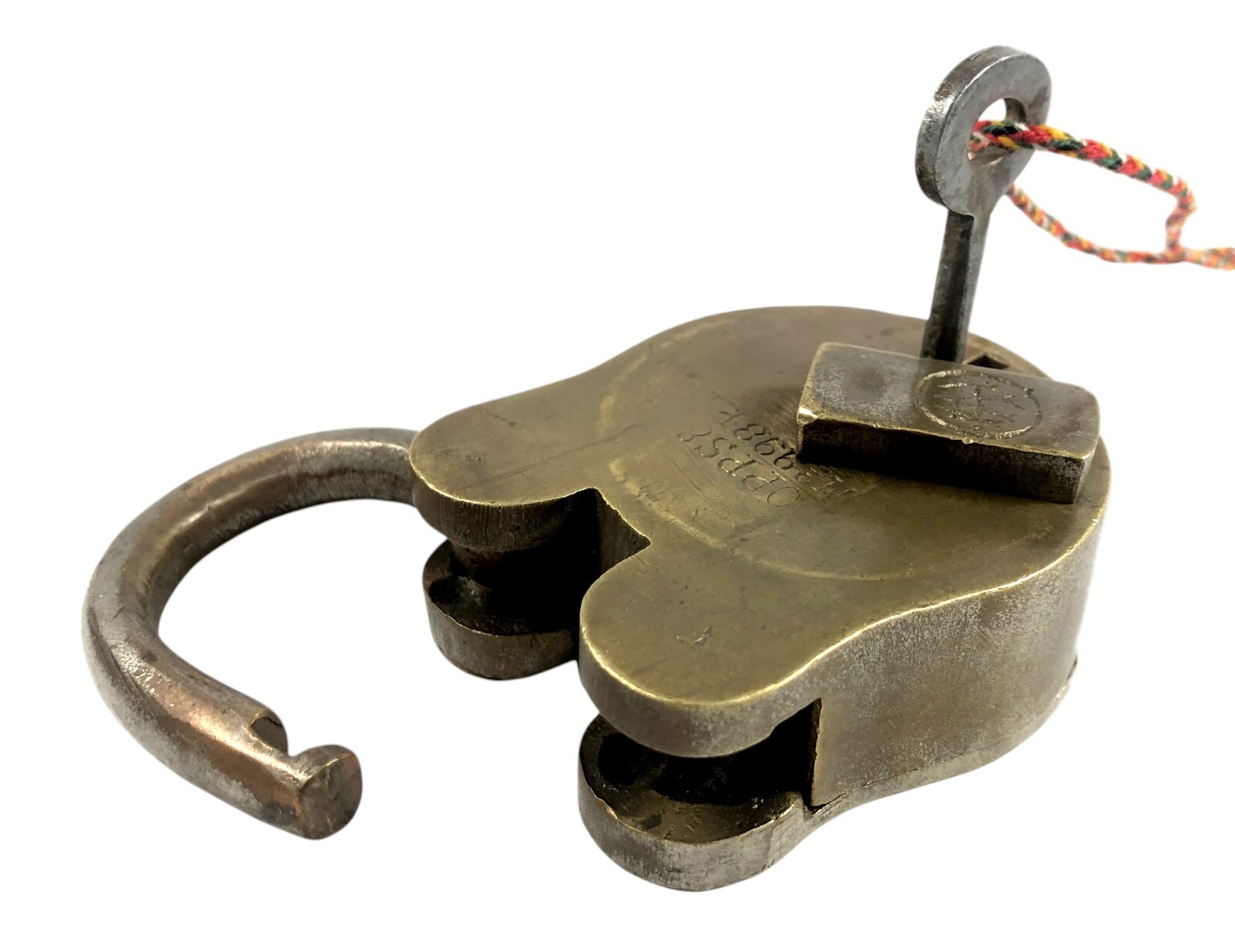 Beautiful Genuine Vintage Rare Brass Single Key Padlock Collectible. G2-398