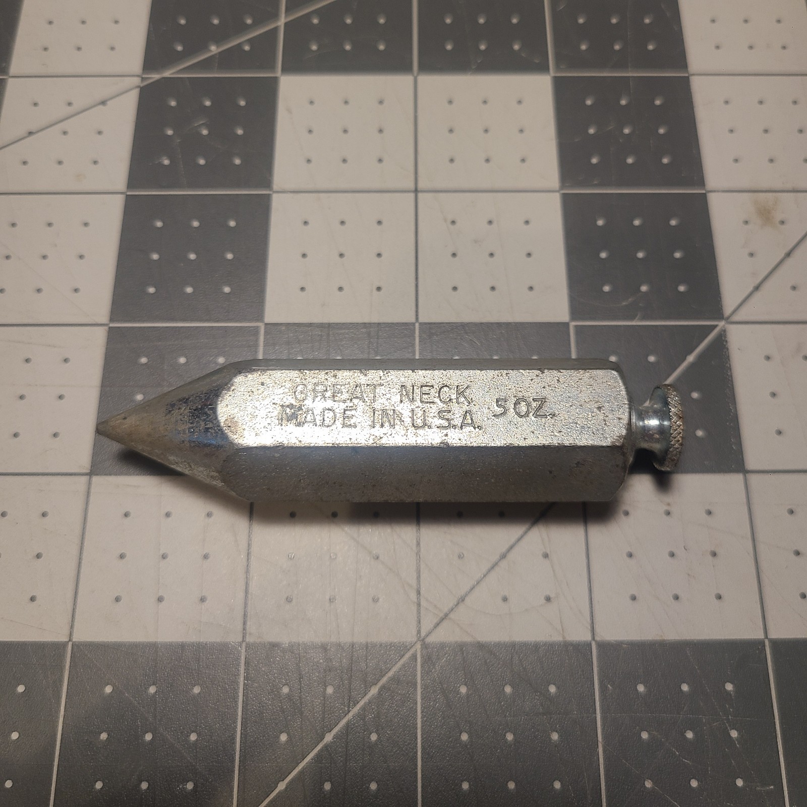Vintage Great Neck 5 oz. Steel Plumb Bob 3.5″/ USA Made