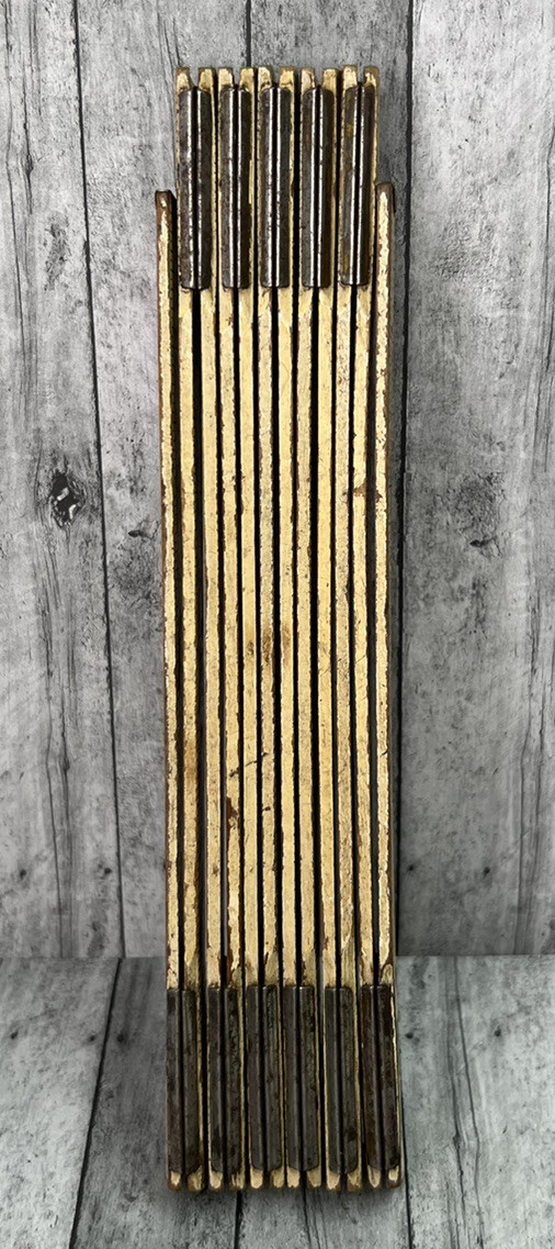 Vintage Stanley Victor Number 856 Folding Wood Rule 72” Ruler White Green Brass