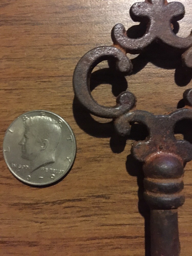 Victorian Master Door Cast Iron Skeleton Key HUGE Cathedral Patina Collector WOW