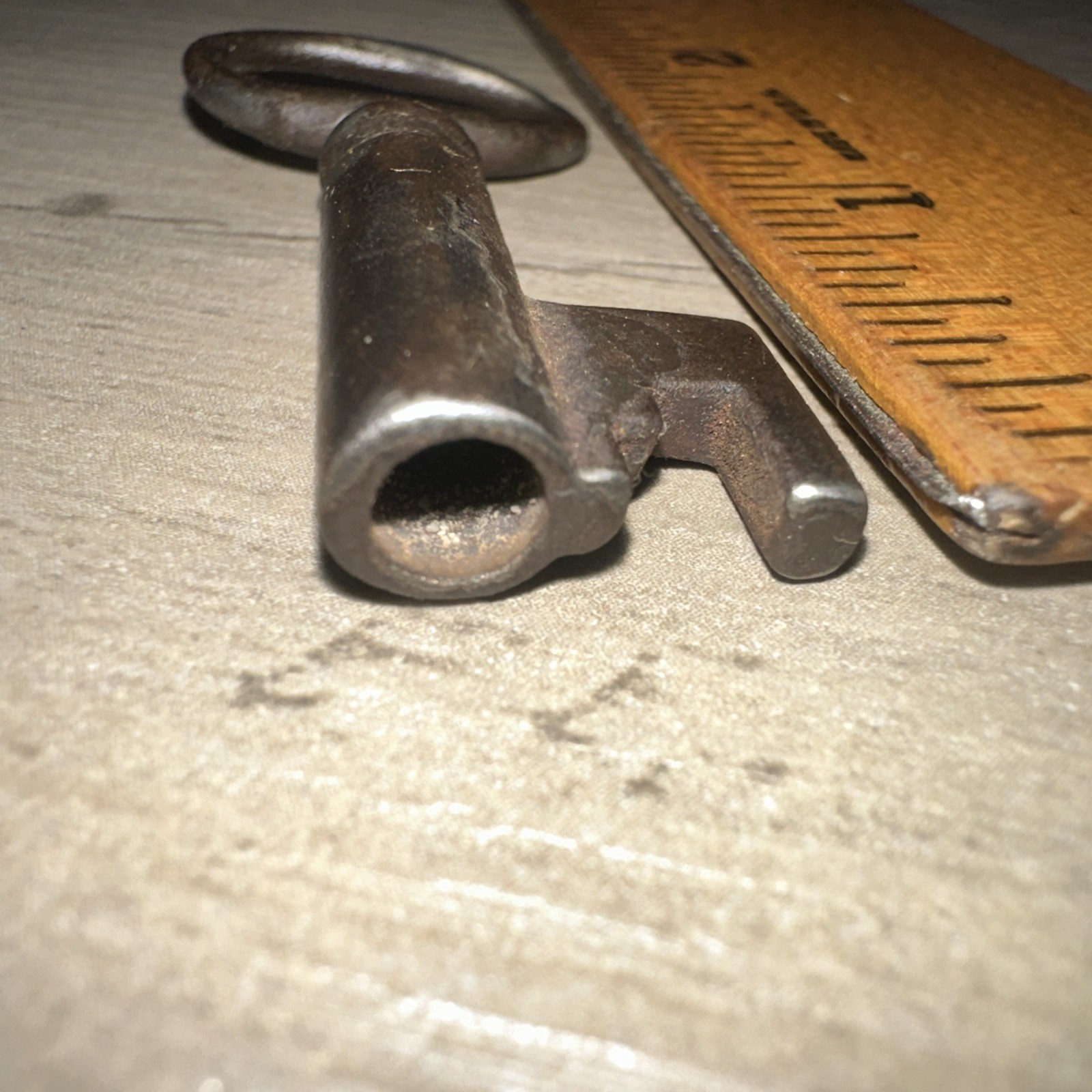 Antique Hollow Barrel Skeleton Key Unique Tip Design Legit Antique Key #4