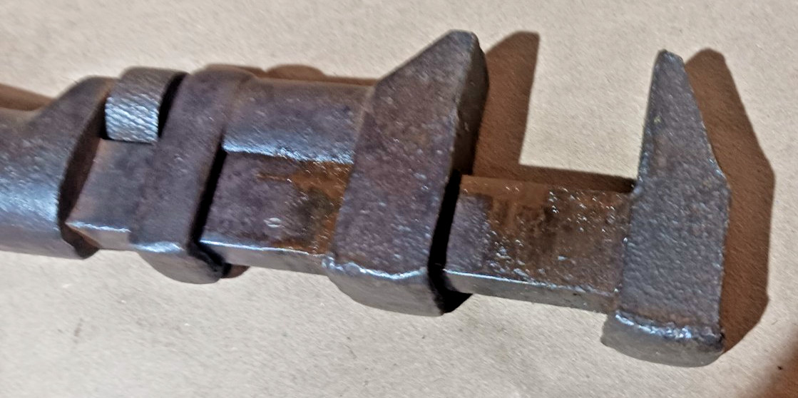 Vintage Antique Coes Wrench Co. Worchester Mass 9″ Monkey Wrench Wood Handle