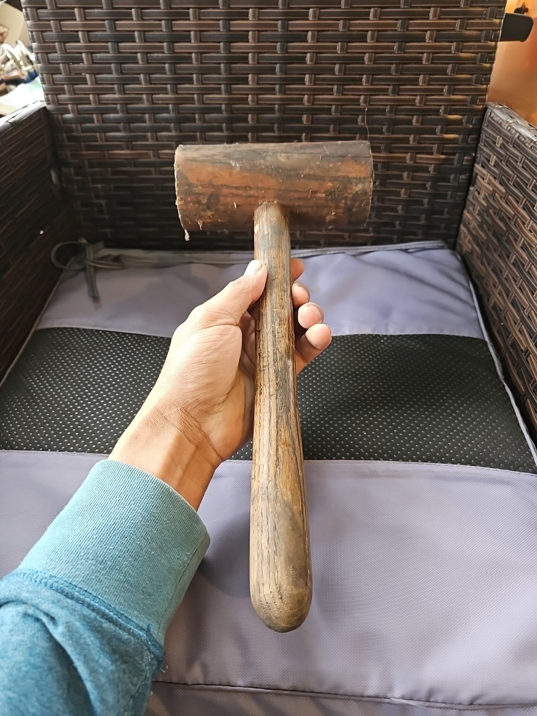 Vtg Wooden Mallet Handmade Decor Or Use Farmhouse Rustic Cottage Unique #11