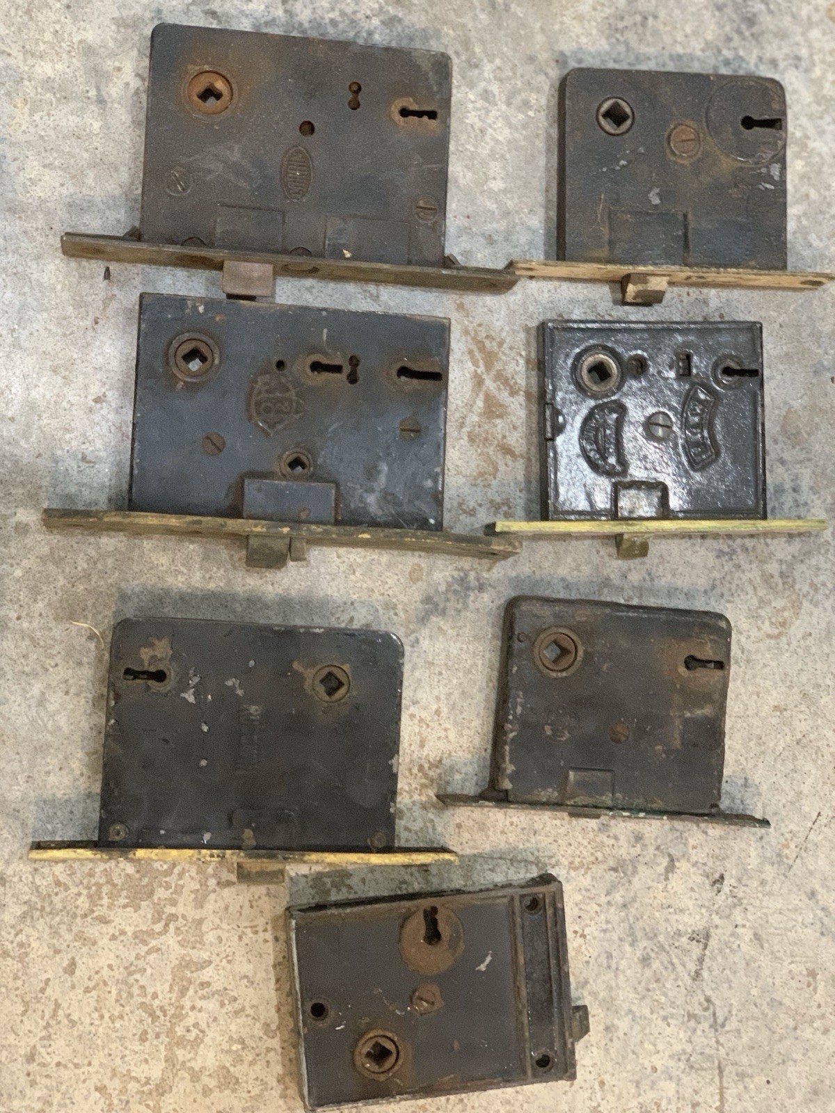 Vintage Skeleton Mortise Door Locks Lot Of 7