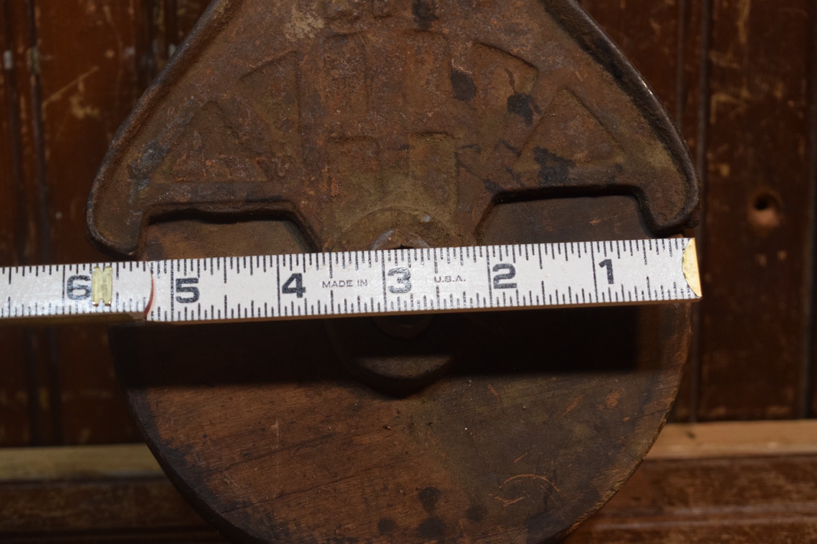 MYERS OK HAY LOFT PULLEY BARN CAST IRON WOOD VINTAGE 1890s TO 1940s TROLLEY LIFT