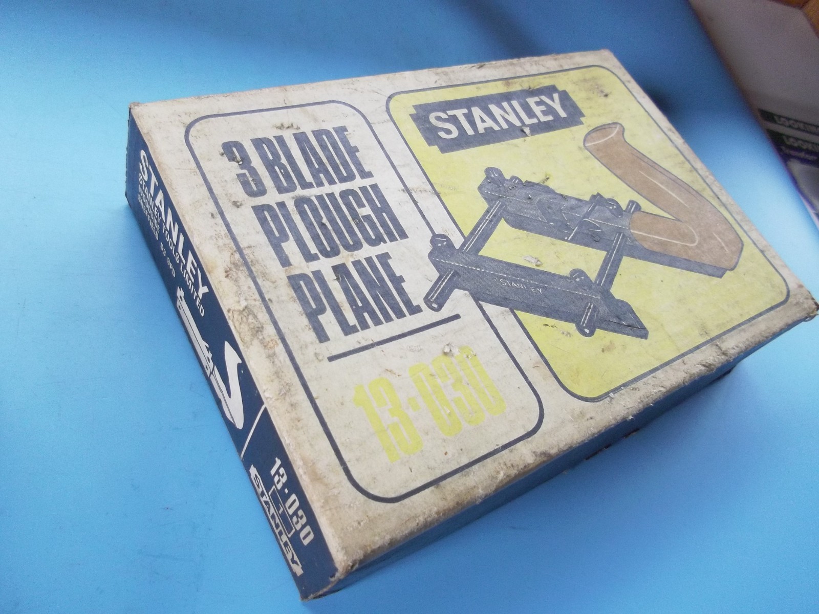 Stanley No.13-030 3-Iron Plough Plane Woodworking Tool -Complete in Original Box