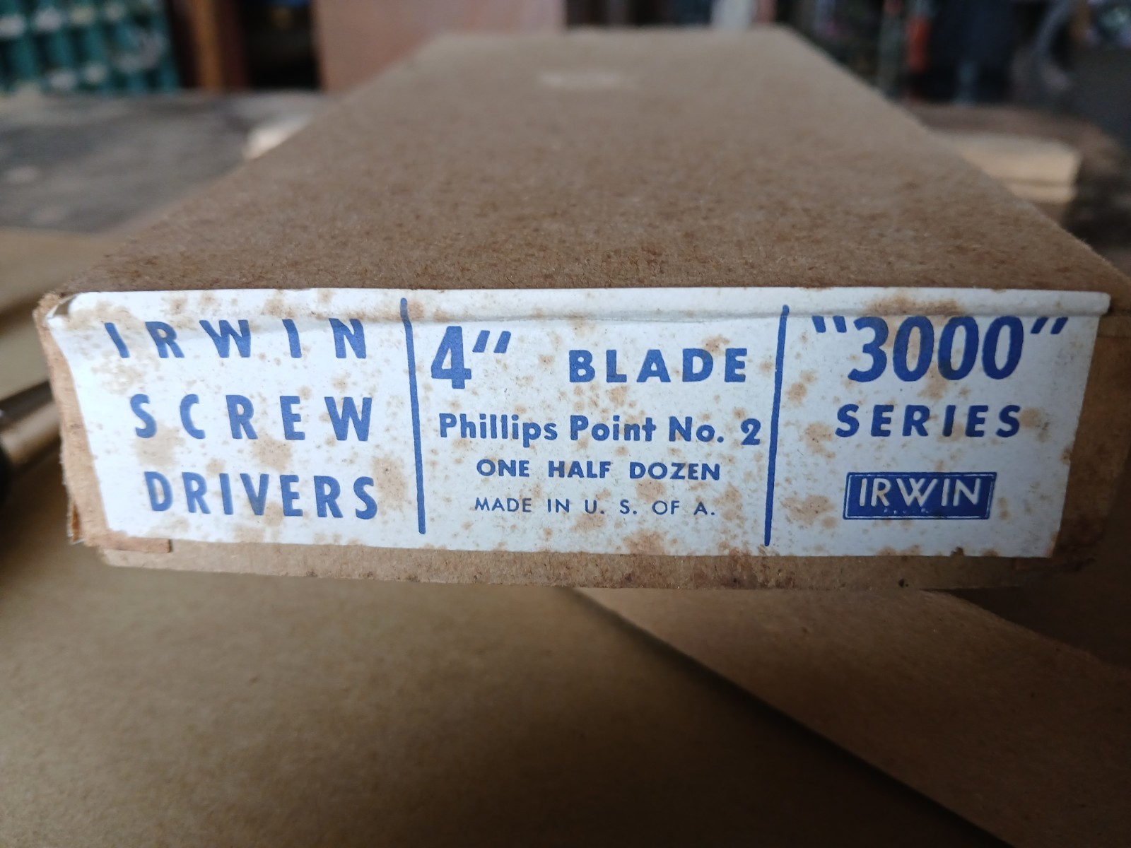 Lot of 6 nos Irwin Wood Handle phillips Screwdrivers in box Model 3000 MADE USA