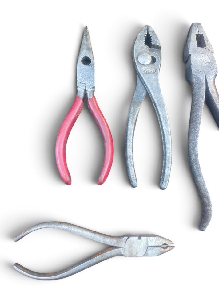 Lot Of 8 Vintage & Antique Pliers Tools ED DIETZ WILXOX CRAFTSMAN SEARS BARRETT