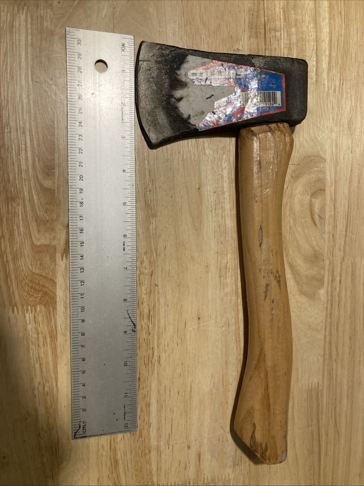 COLLINS 1.15 LB “Hunter Axe” Camp Hatchet Made in U.S.A. Hickory handle