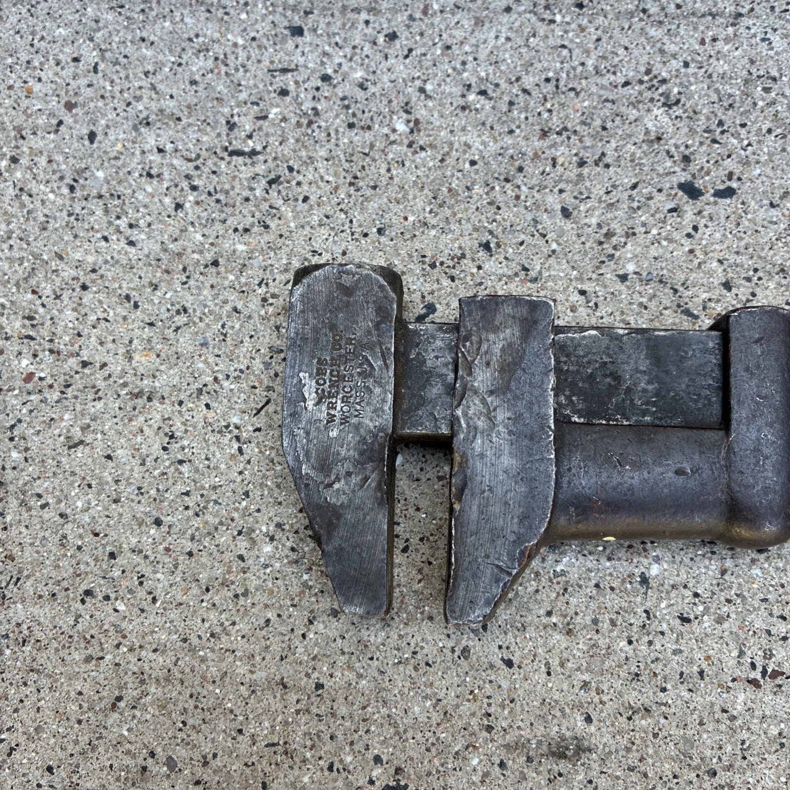 VINTAGE COES WRENCH CO. WORCESTER MASS MONKEY WRENCH WOOD HANDLE USA