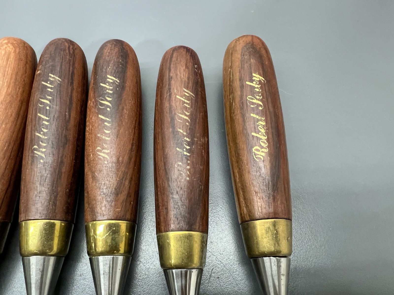 (v) ROBERT SORBY 8pc BEVEL EDGE CHISEL SET ROSEWOOD HANDLES – EXC COND – UK