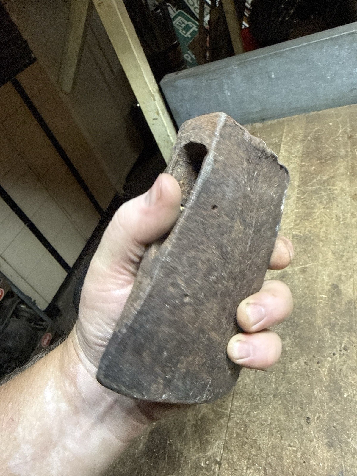 Antique Rare 3-1/2 Lb Wide Connie Bit Axe Head Tool Unmarked Unknown Maine USA