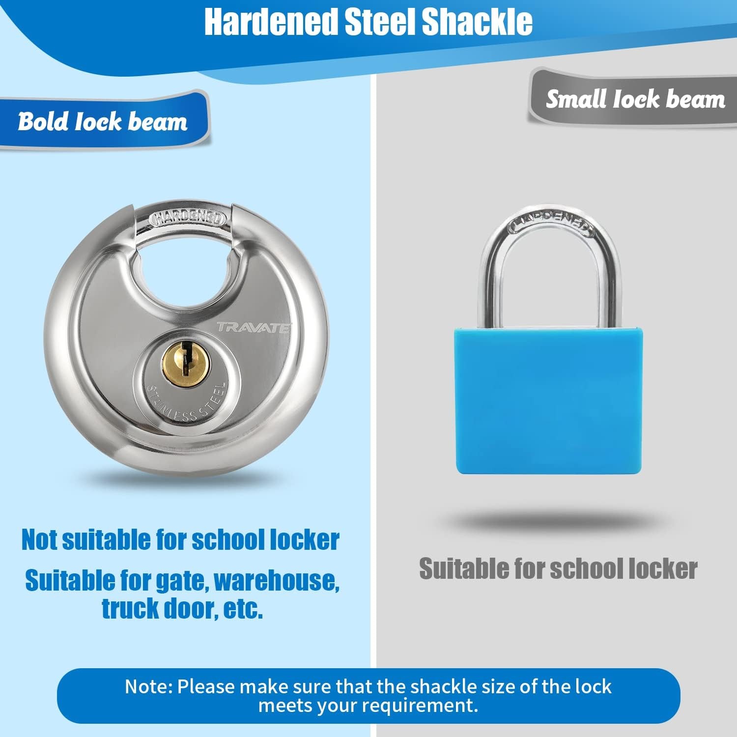 Keyed Alike Disc Padlock, 6PCS Stainless Steel Discus Lock with 2-3/4 in. Wide,